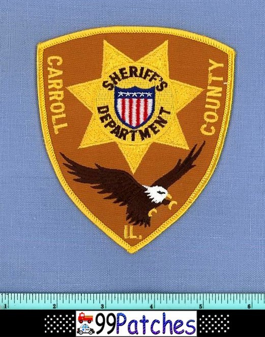 CARROLL COUNTY SHERIFF ILLINOIS Police Shoulder Patch FLYING WINGED EAGLE 4G