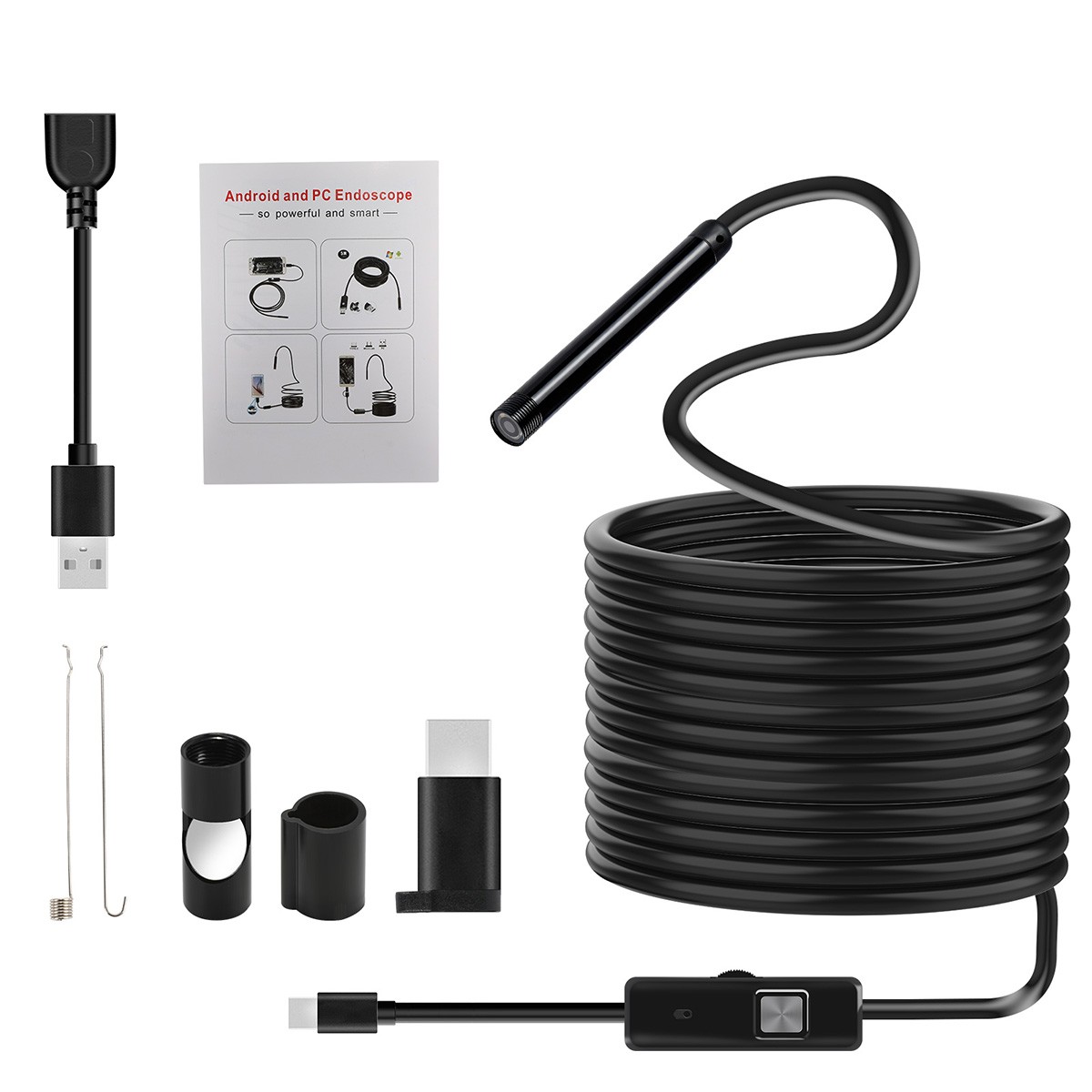 16.4ft/6.5ft Inspection Scope Camera For Android Cell Phone USB Type-C Endoscope