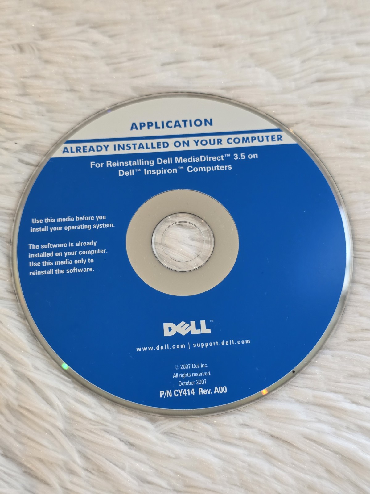 DELL CD, REINSTALL MEDIADIRECT 3.5, INSPIRON