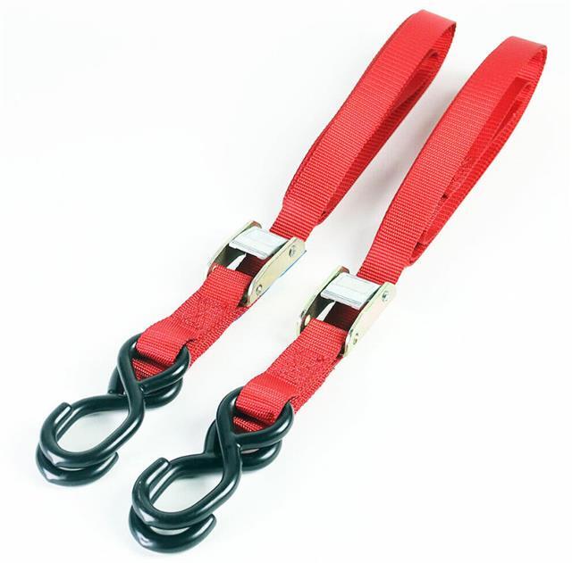 Motorcycle Tie Down Straps Auto Lock Transport Bike Van Trailer 1.8M X 25mm Pair