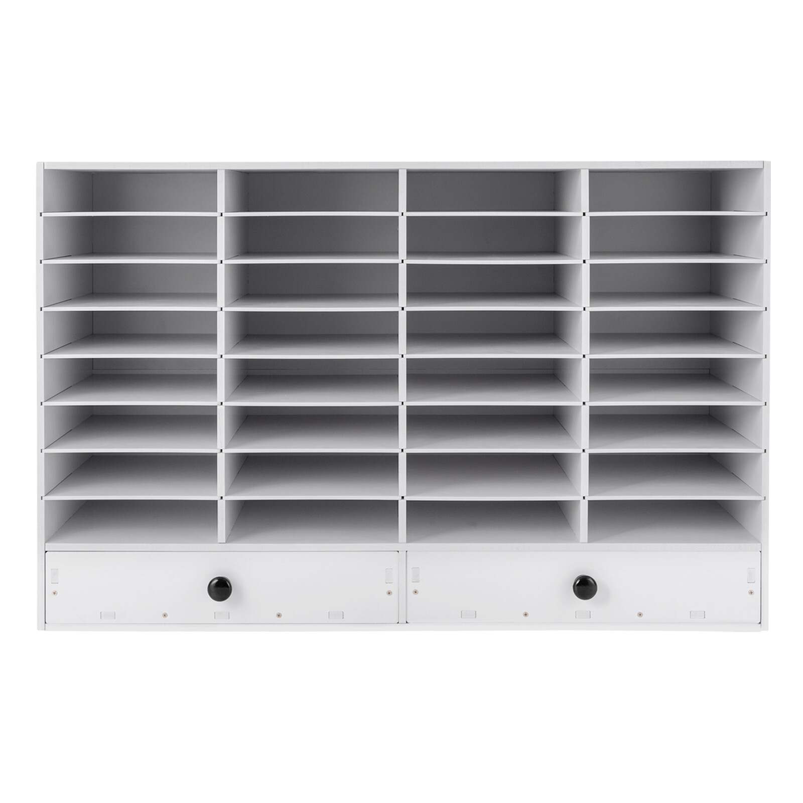 PVC Literature Organizer Adjustable File Sorter Stackable 32 Compartments White