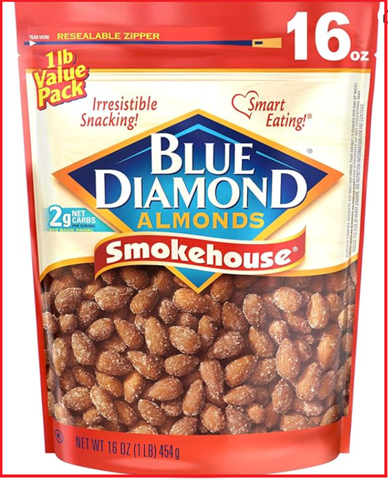 Blue Diamond Almonds Gluten Free Smokehouse Snack Nuts, 16 Oz Resealable Bag