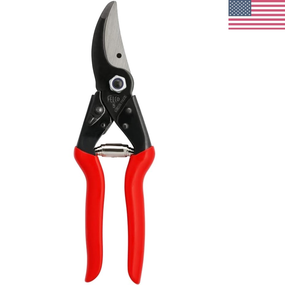 Ergonomic Swiss-Made Pruning Shears - Felco F5 Garden Clippers with 2.25” Blade