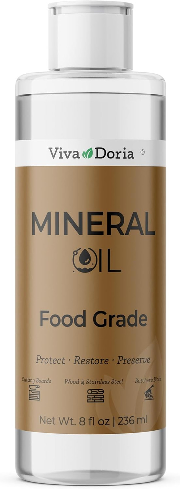 Food Grade Mineral Oil, Conditioner for Wood Cutting Board, Countertop, Butcher