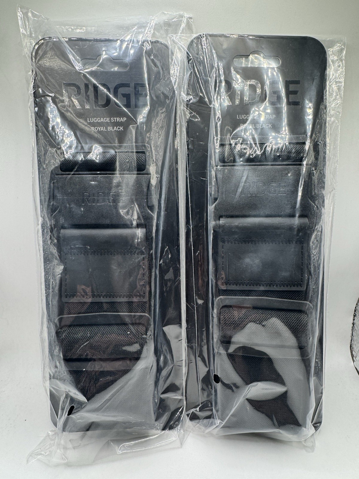 2 Pack Bundle RIDGE Luggage Straps - Color BLACK. New Sealed