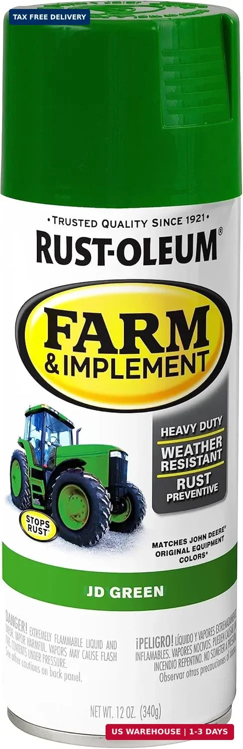 Rust-Oleum 280124 Farm & Implement Spray Paint, 12 oz, JD Green