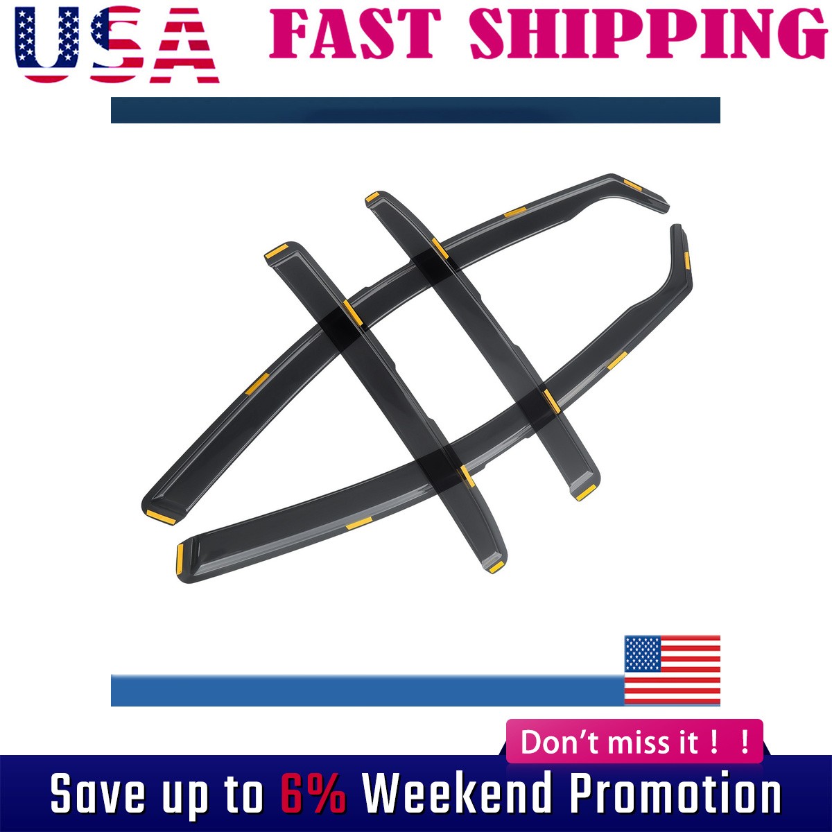 For 2018-2024 Toyota Camry In-Channel Acrylic Window Vent Visors Sun Rain Guards