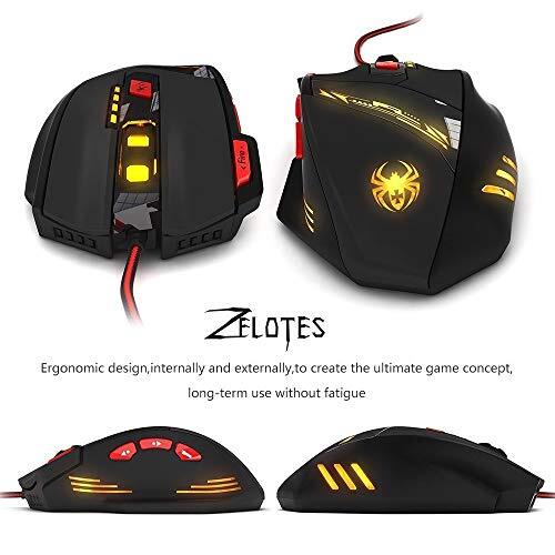Zelotes T90 Professional 9200 DPI High Precision USB Wired Gaming Mouse,8 Button