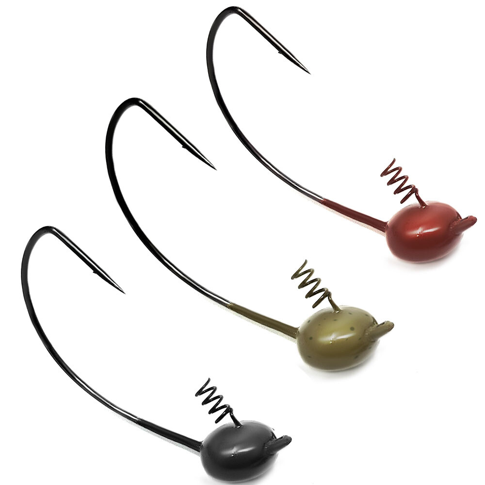 Reaction Tackle Bulk Tungsten Shaky Head Jigs 5 Pack Finesse Bass Fishing Jig