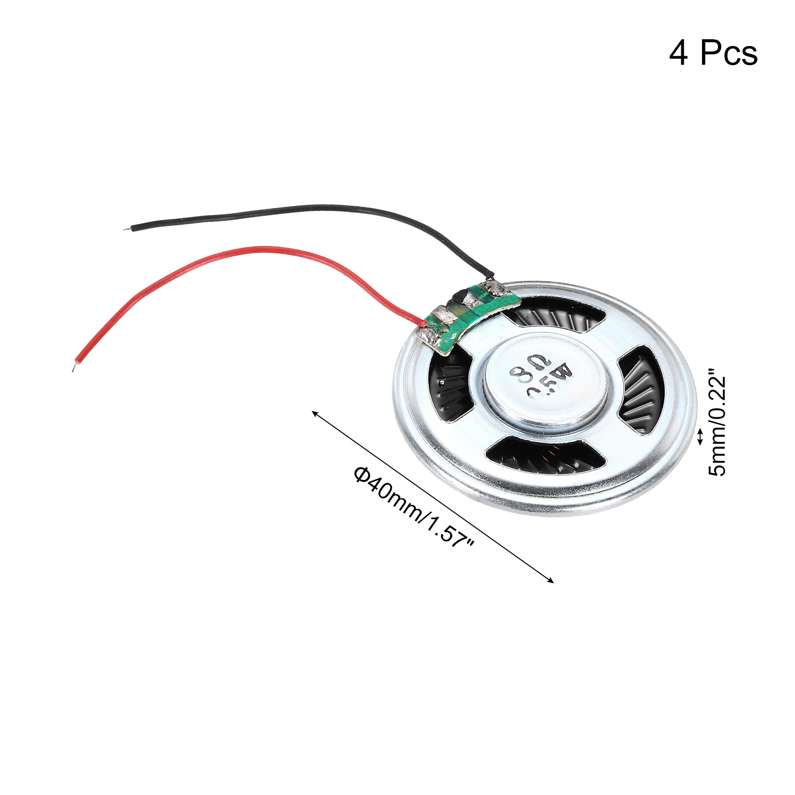 4 Pcs 0.5W 8 Ohm Small Speakers Metal Shell Round Internal Micro Magnet Speaker
