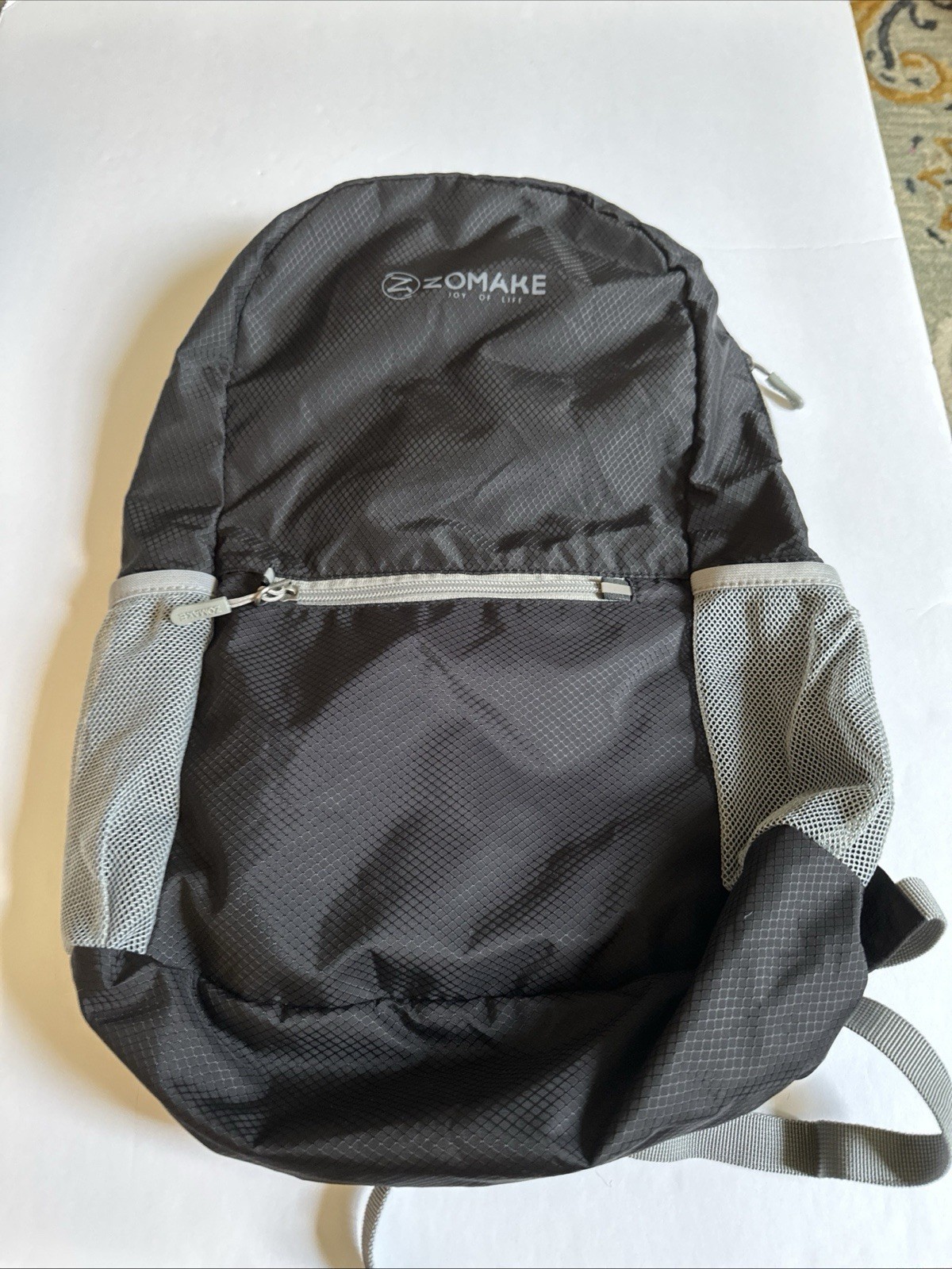 Zomake Joy Of Life Gray Backpack EUC