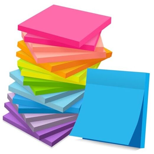 (18 Pads) Sticky Notes 3x3 inch, Self-Stick Pads Bright Colors Sticky Unlined