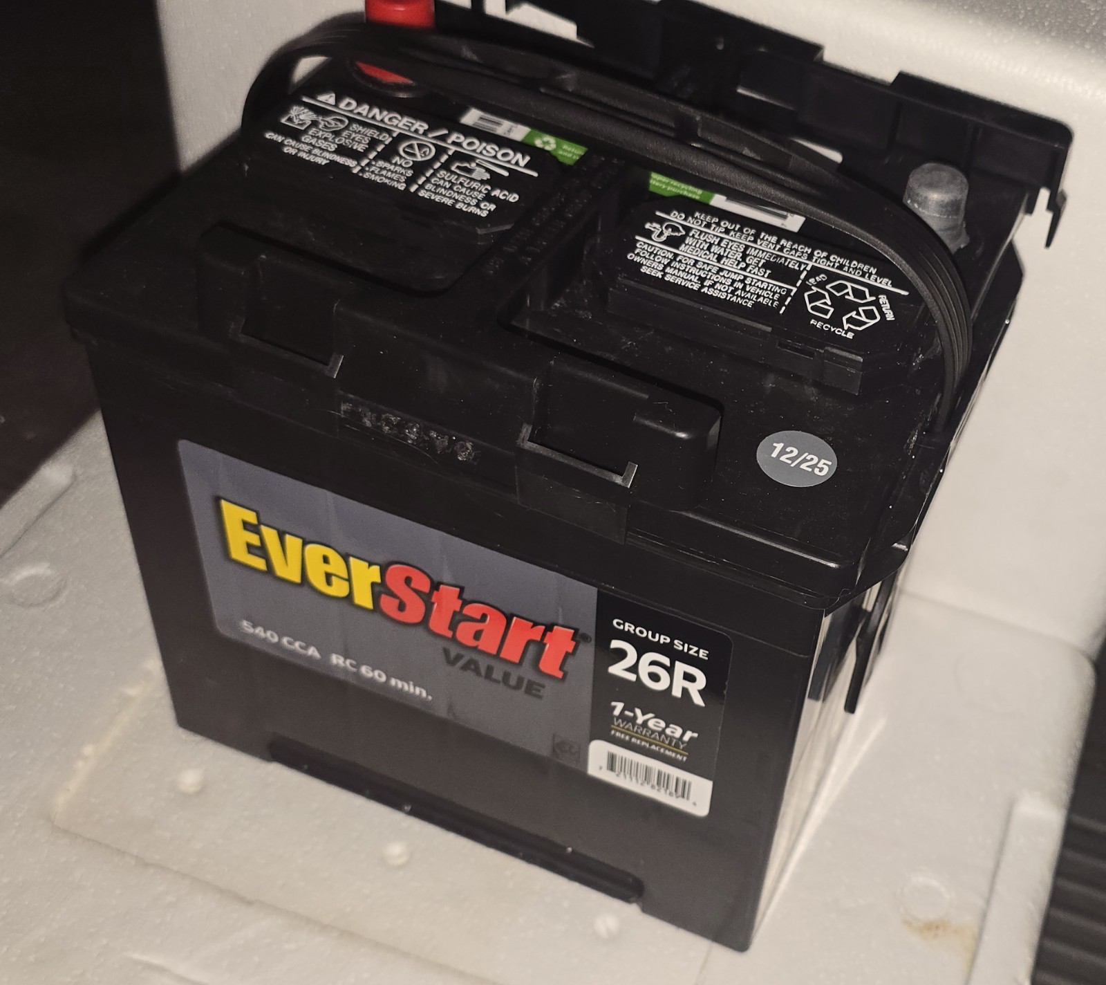 Batería de Automóvil Everlast 26R. 1 Año de Reemplazo Gratuito Nueva