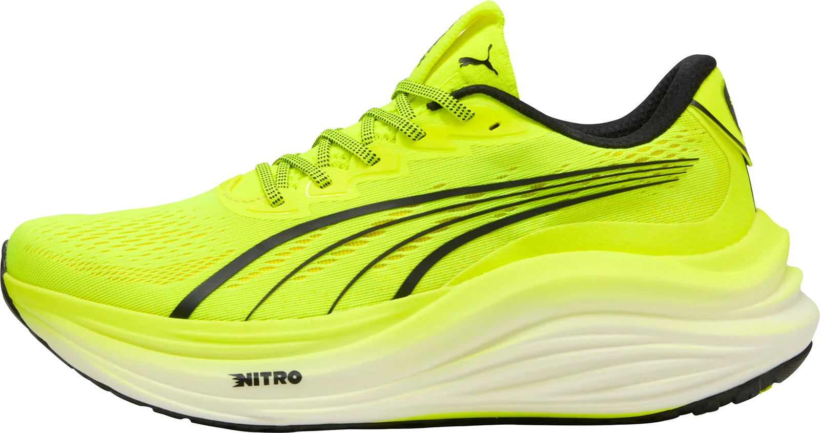 Puma MagMax Nitro Mens Running Shoes Yellow Cushioned Comfort Sports Trainers
