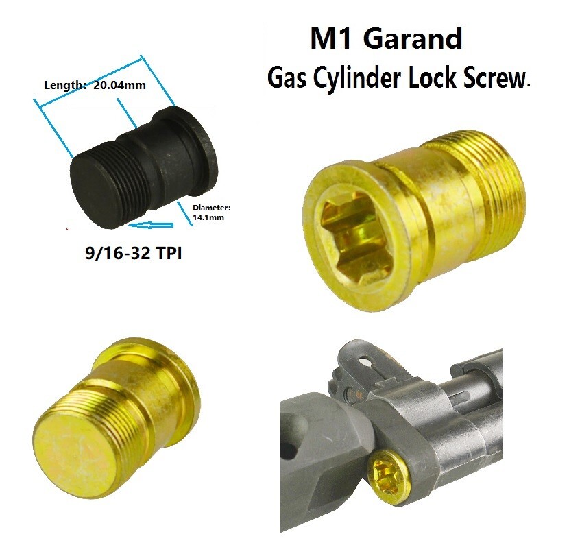 M1 Garand Gas Cylinder Plug High Strength Carbon Steel After Market 9/16-32 TPI