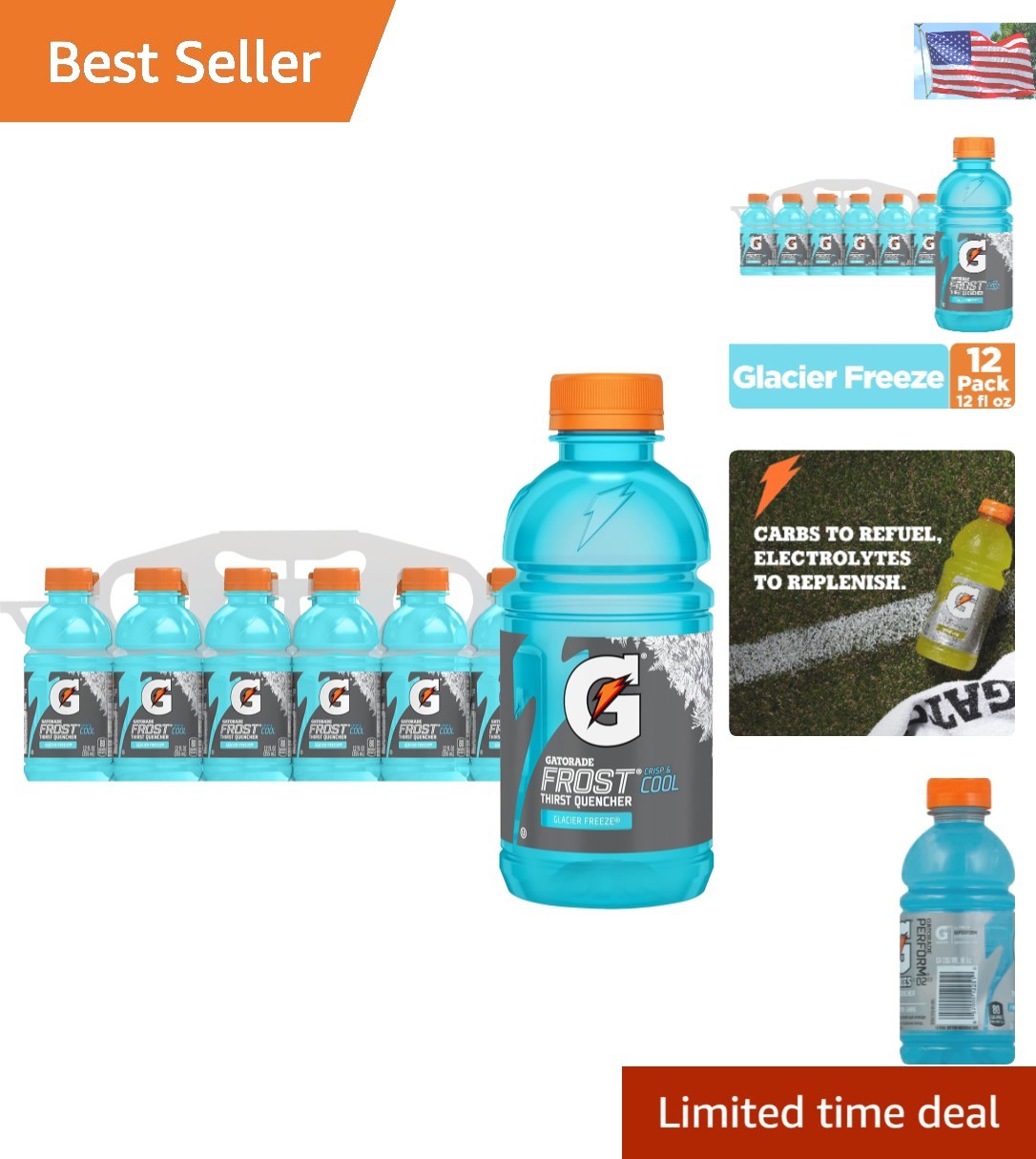 Stay Hydrated with Thirst Quencher Frost Glacier Freeze - 12 Bottles of 12 Fl Oz