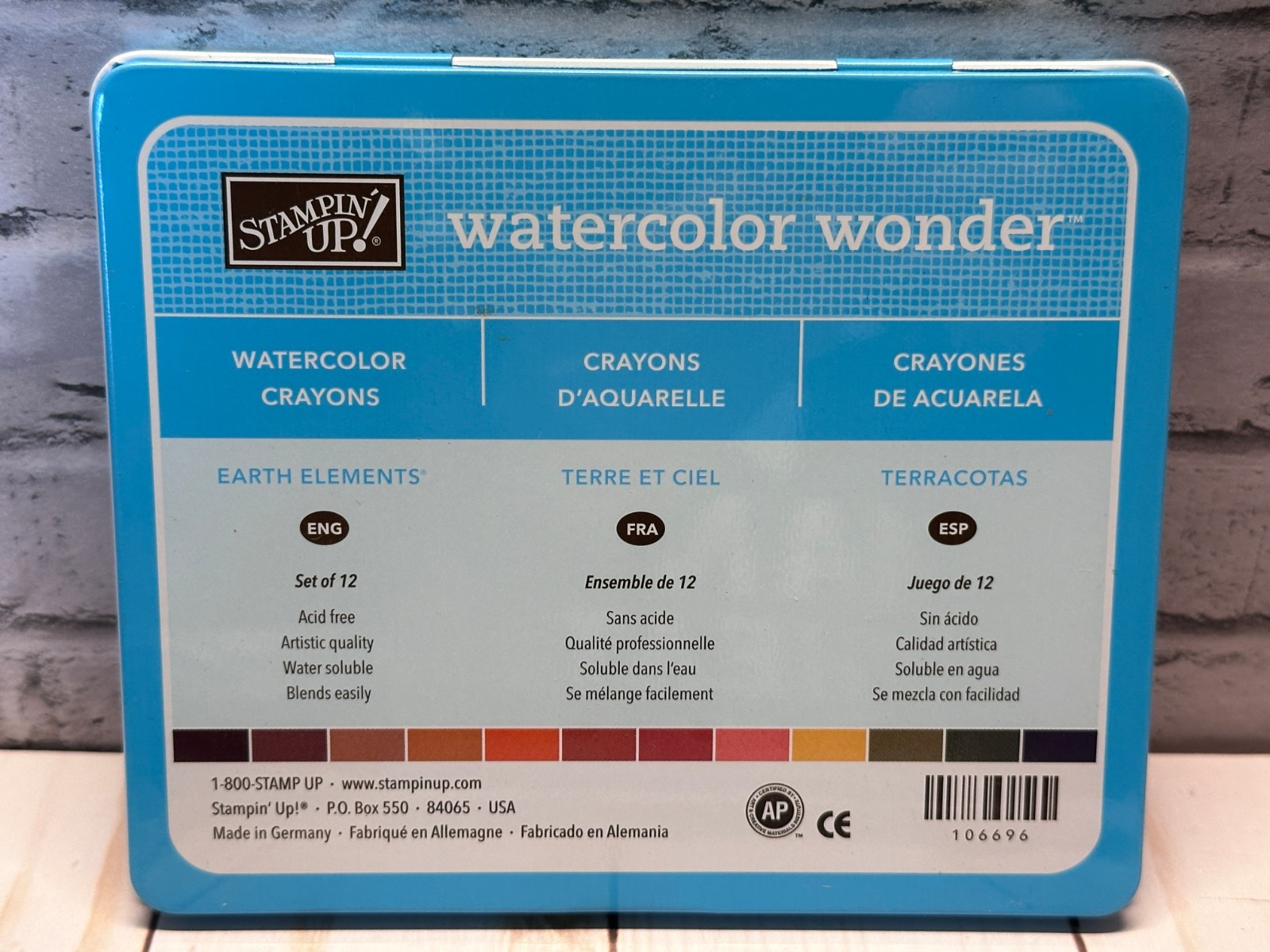 Stampin' UP! Retired Watercolor Wonder Crayons Earth Elements