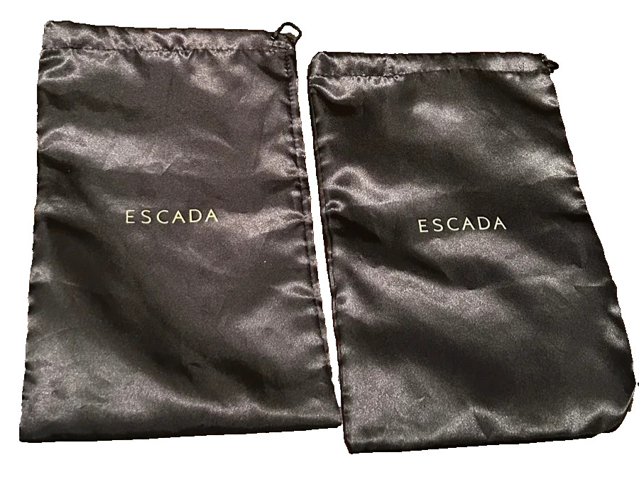 ESCADA Set of 2 Logo Travel Drawstring Dust Bag Purse Handbag Shoes Storage New