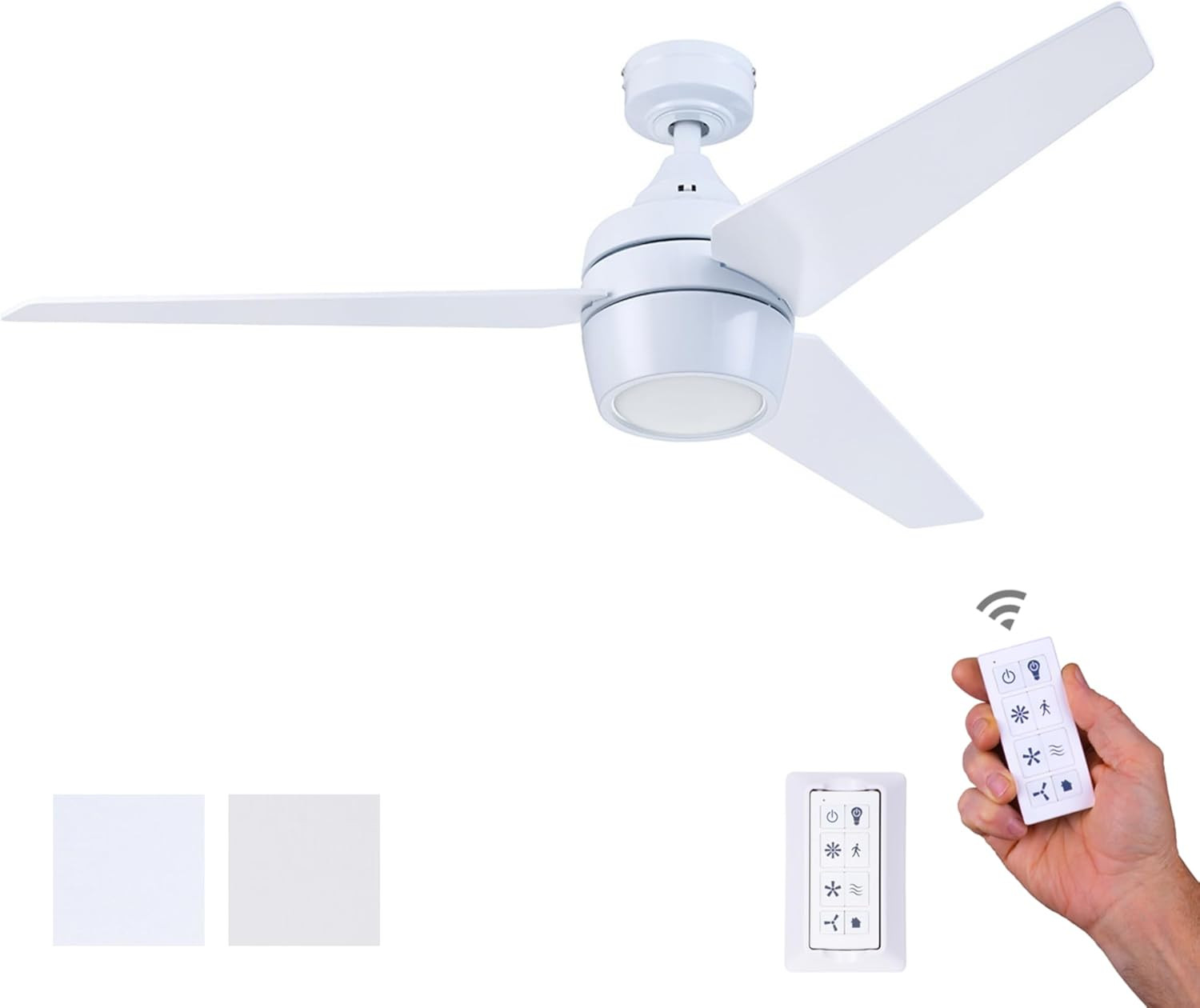 Ceiling Fans Eamon Modern 52 Inch Ceiling Fan with Light, Remote Control Fan, LE