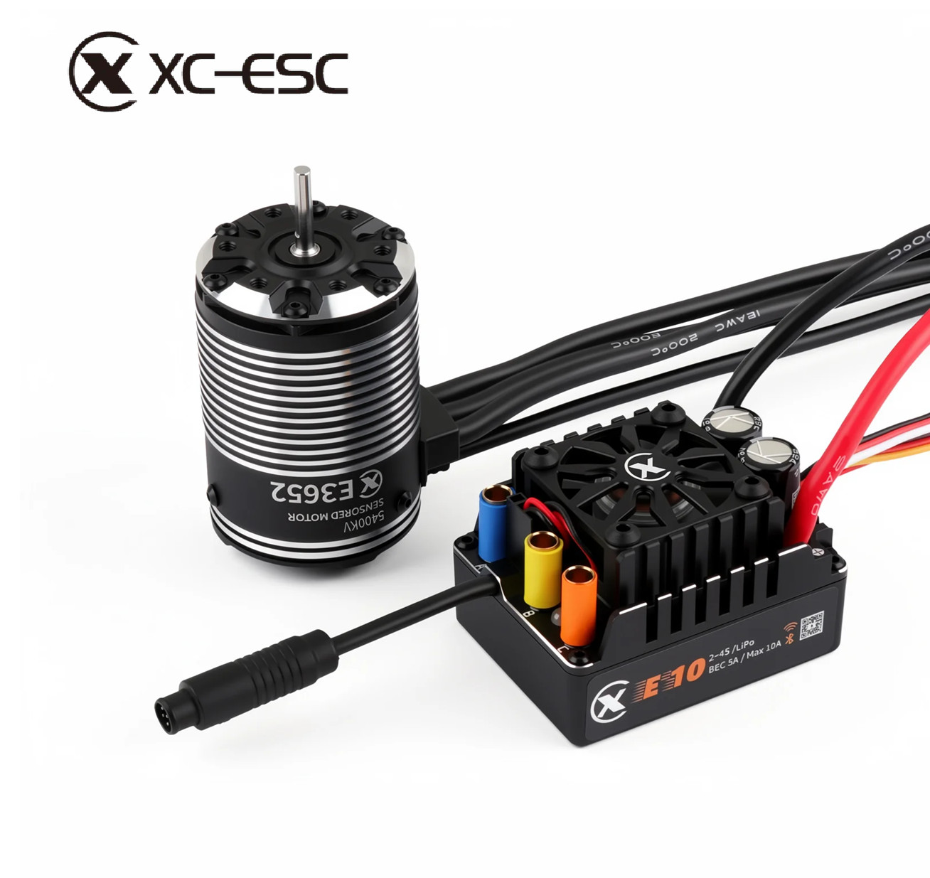 XC SENSORED COMBO 2-4S LiPo RC 1/10: ESC E10 140A + 3652SD Brushless Motor