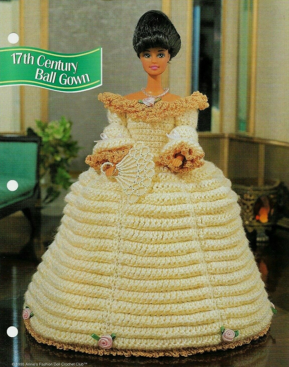 NEW 17TH CENTURY BALL GOWN FASHION DOLL ANNIE'S CROCHET PATTERN INSTRUCTIONS