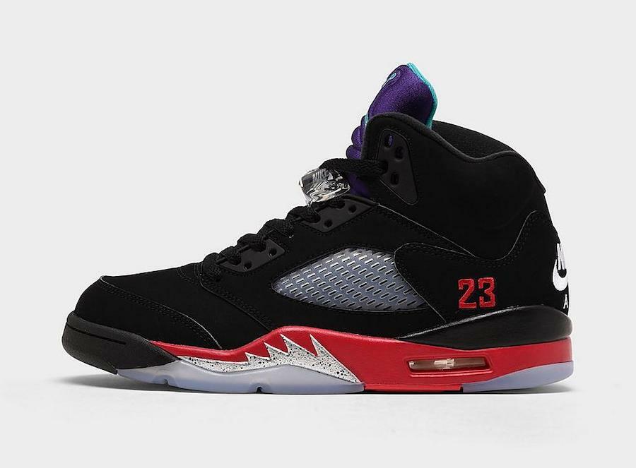 Nike Air Jordan V 5 Retro TOP 3 size 9.5. Black Fire Red Grape Teal. CZ1786-001