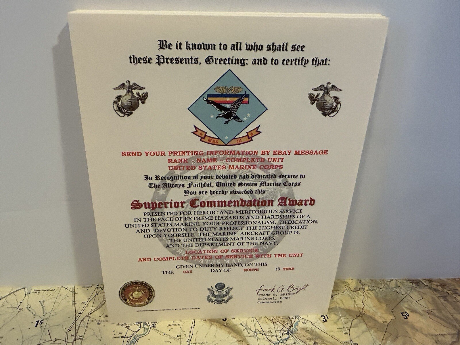U.S.M.C. / MARINE AIRCRAFT GROUP 14 - SUPERIOR COMMENDATION AWARD