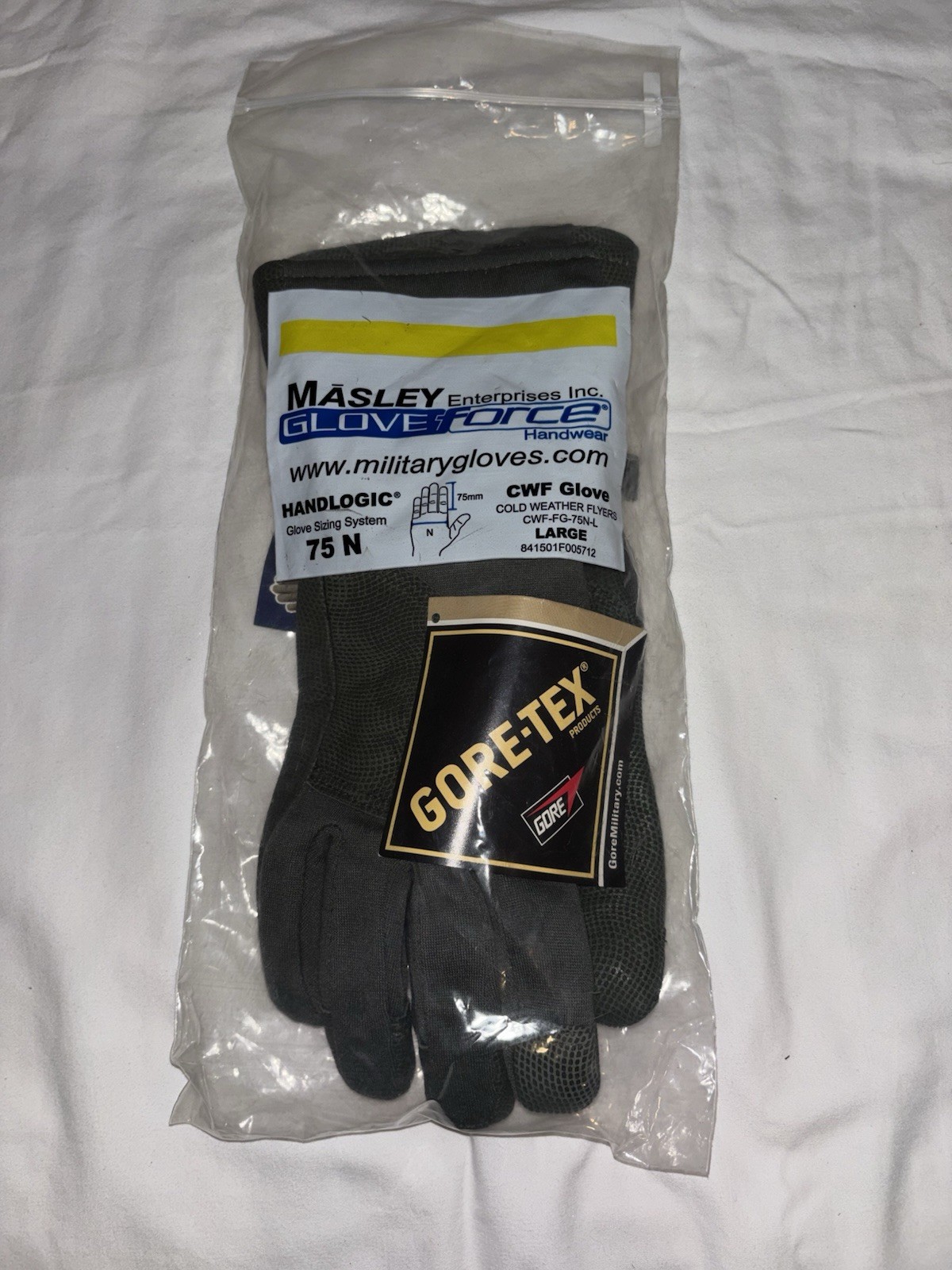 New USGI Masley GORE-TEX Cold Weather Flyers Gloves CWF-FG-75N-L  Large Military