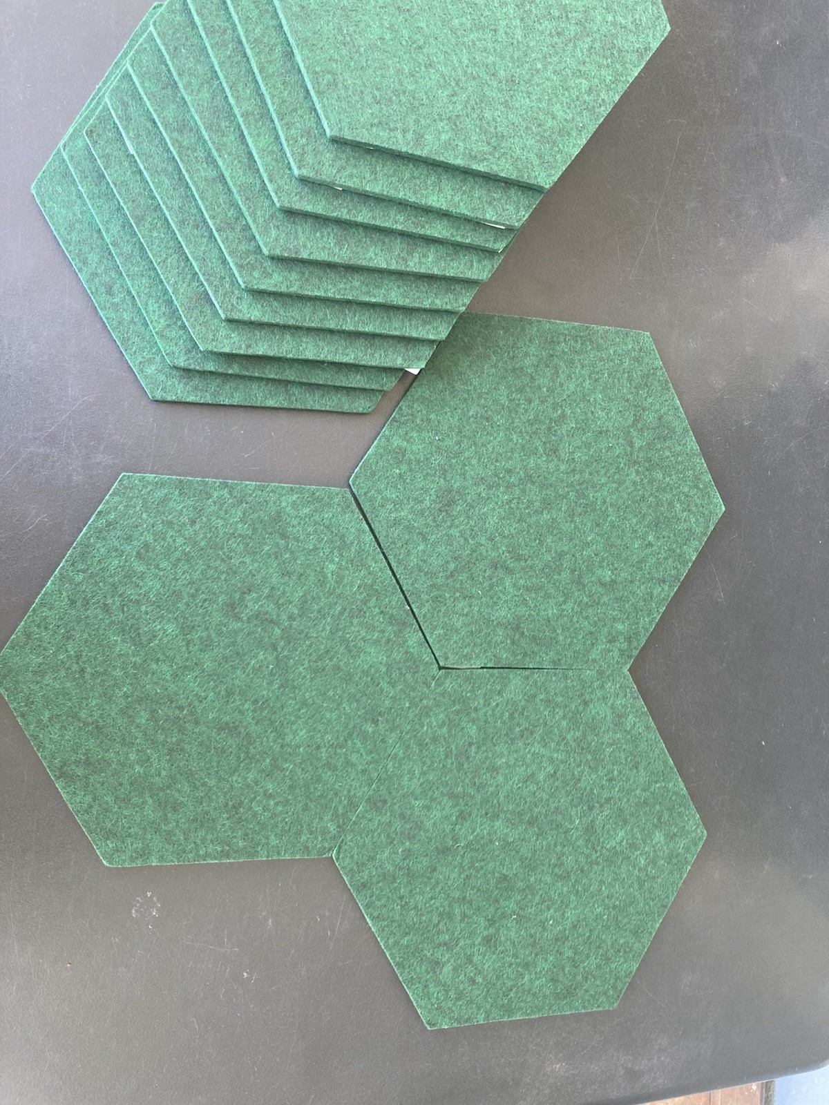 12x Hexagon Acoustic Panels 6 Inch Green Sound Absorbing Foam Tiles 8mm