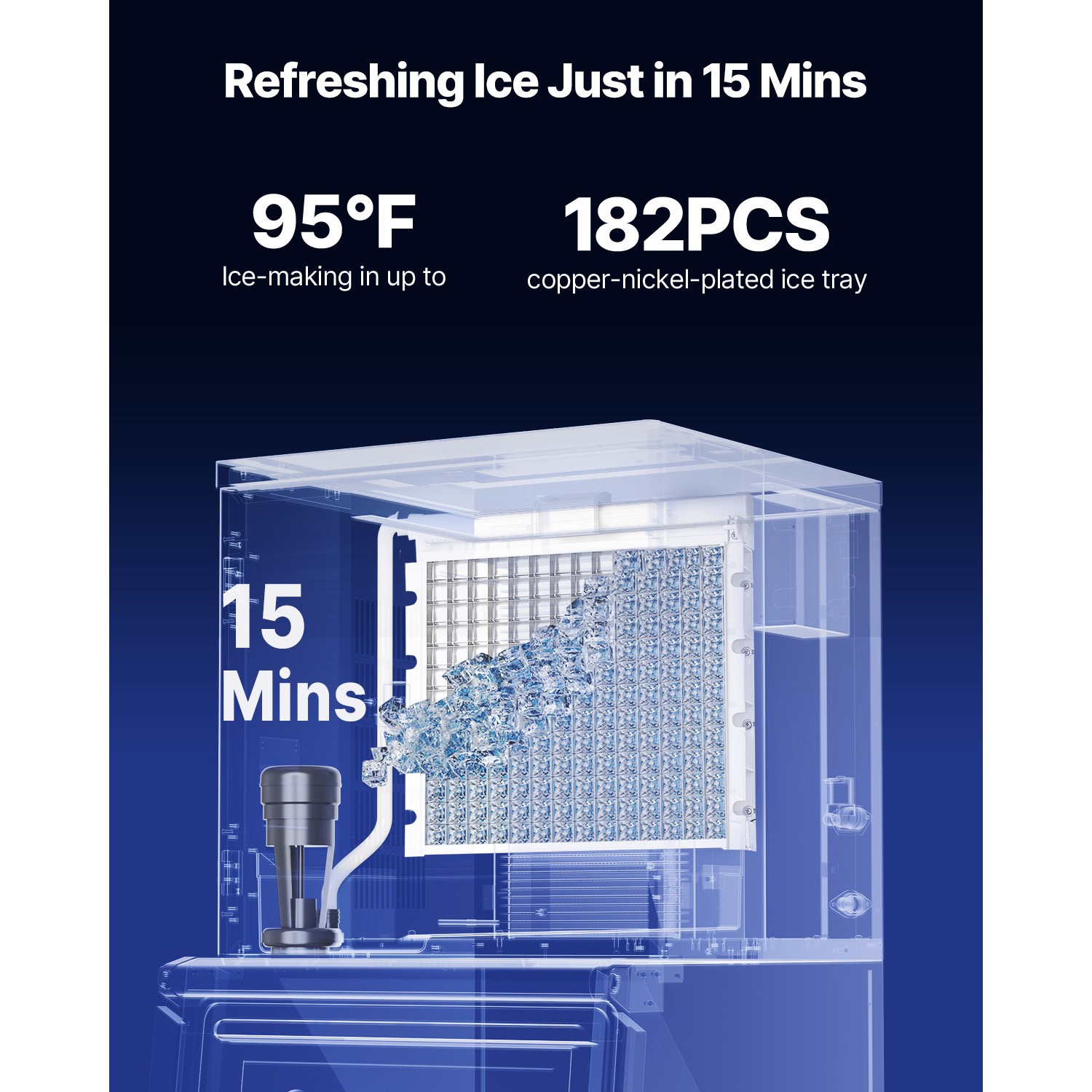 Uimoso Commercial Ice Maker Machine - 650 lbs/Day with Self-Cleaning Function