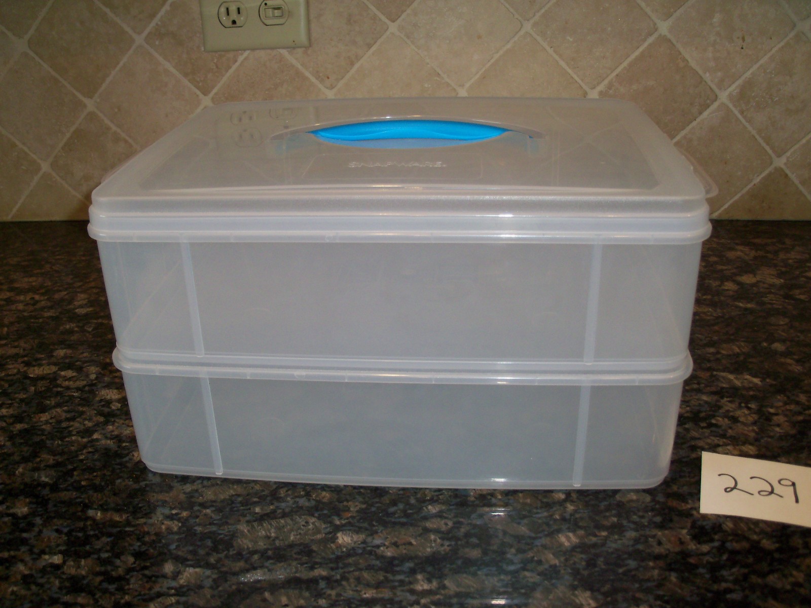 Snapware Snap 'N Stack Storage Organizer Rectangle Plastic Crafts Clear Blue