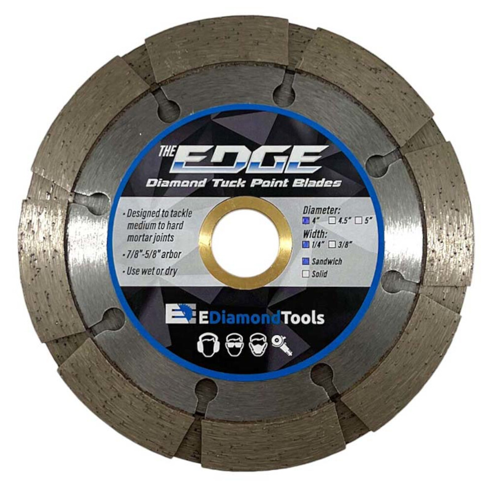 Diamond Mortar Tuck Point Blade, Sandwich Blade, 10mm Segment Height, Wet/Dry