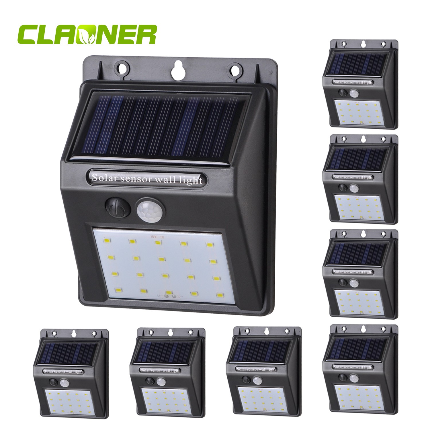 8Pcs 20LED Solar Wall Light Outdoor Garden PIR Motion Sensor Security Lamp US