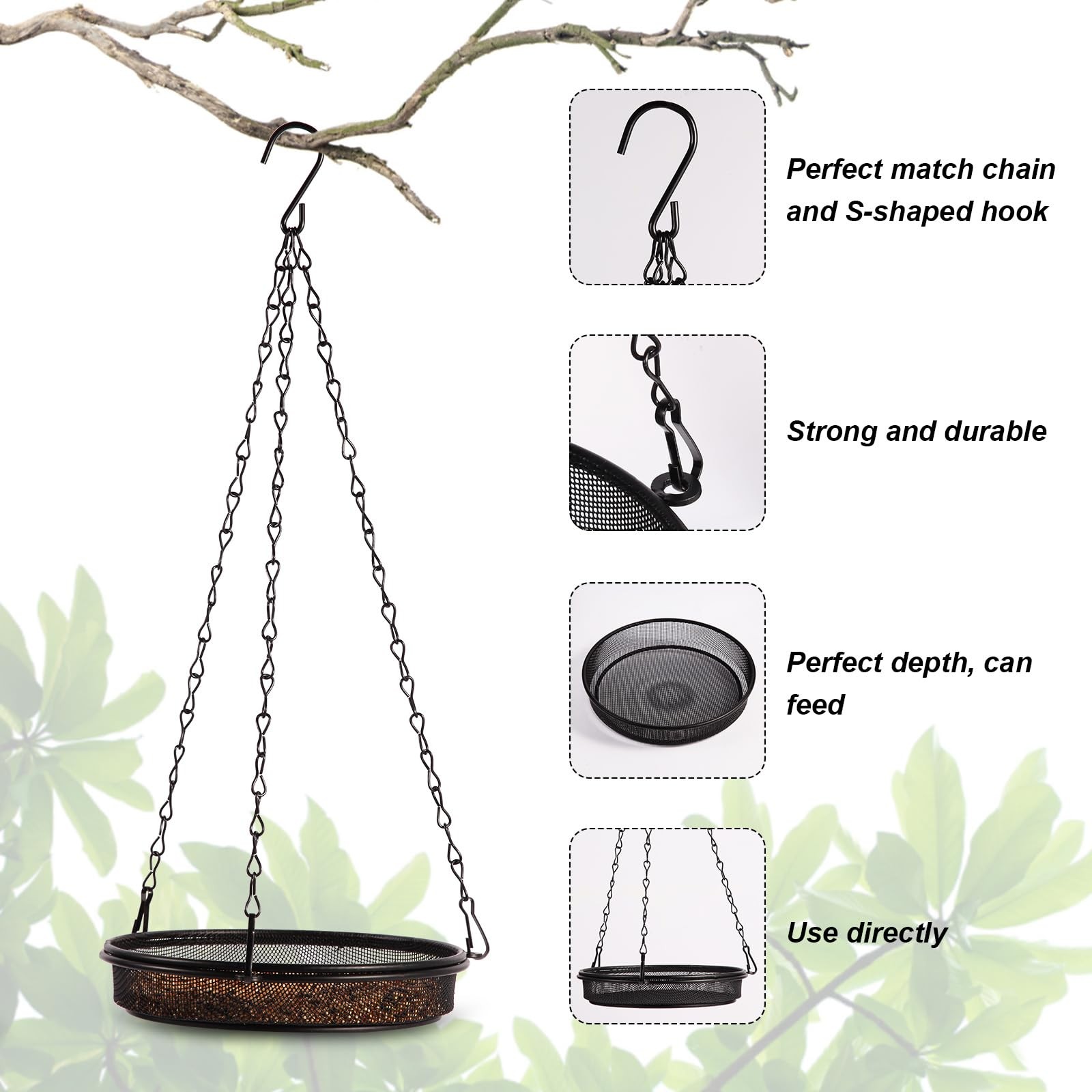 HRAYLTOP 2-in-1 Set Hanging Hight 15.75 Inch-1, Stainless Steel,Transparent
