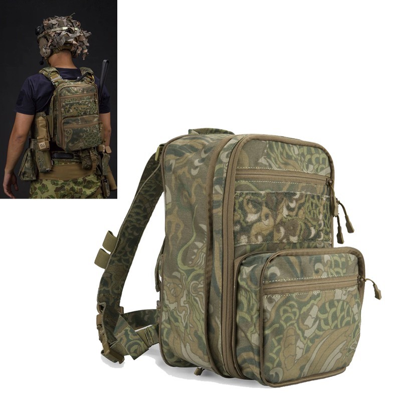 New Dragon Camo Flatpack 2.5Tactical Backpack Waterbag Molle Backboard Bag