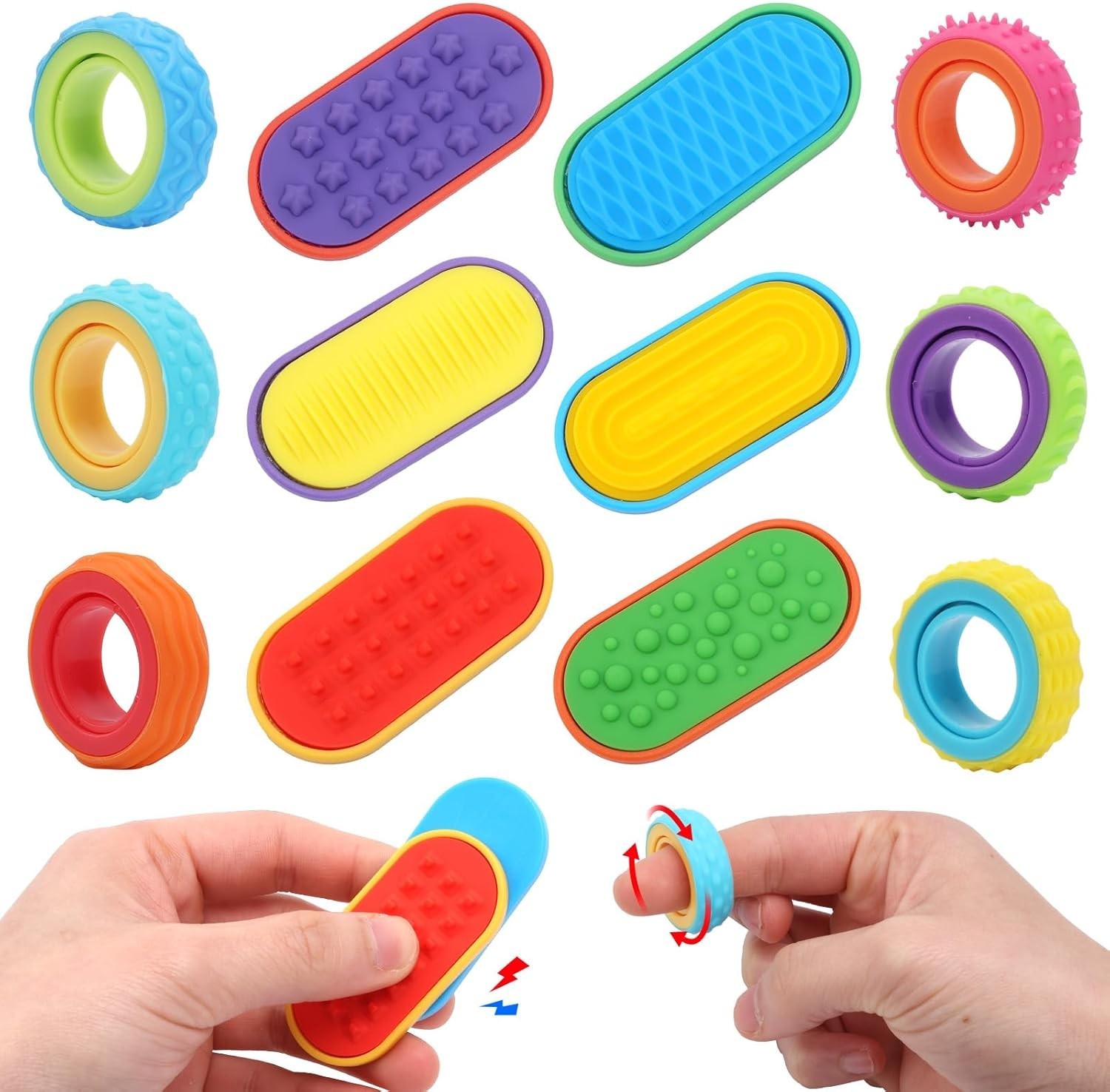 6 Pack Magnetic Slider Fidget Toy Stress Relief Sensory Toy for Kids Adult