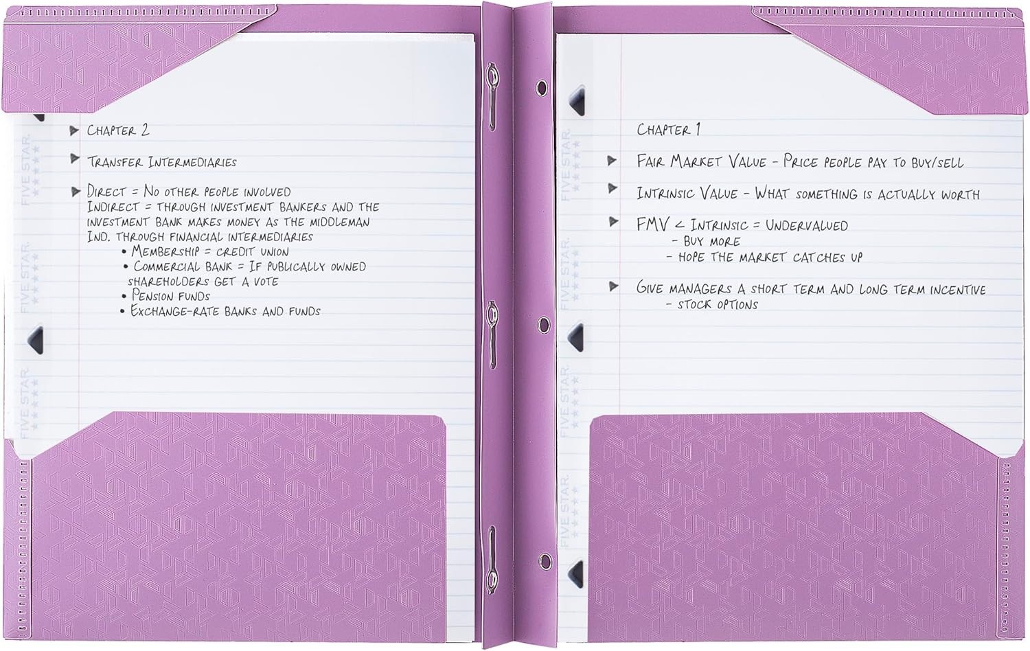2-Pocket Folder, Plastic Folder with Stay-Put Tabs and Prong Fasteners, Holds...