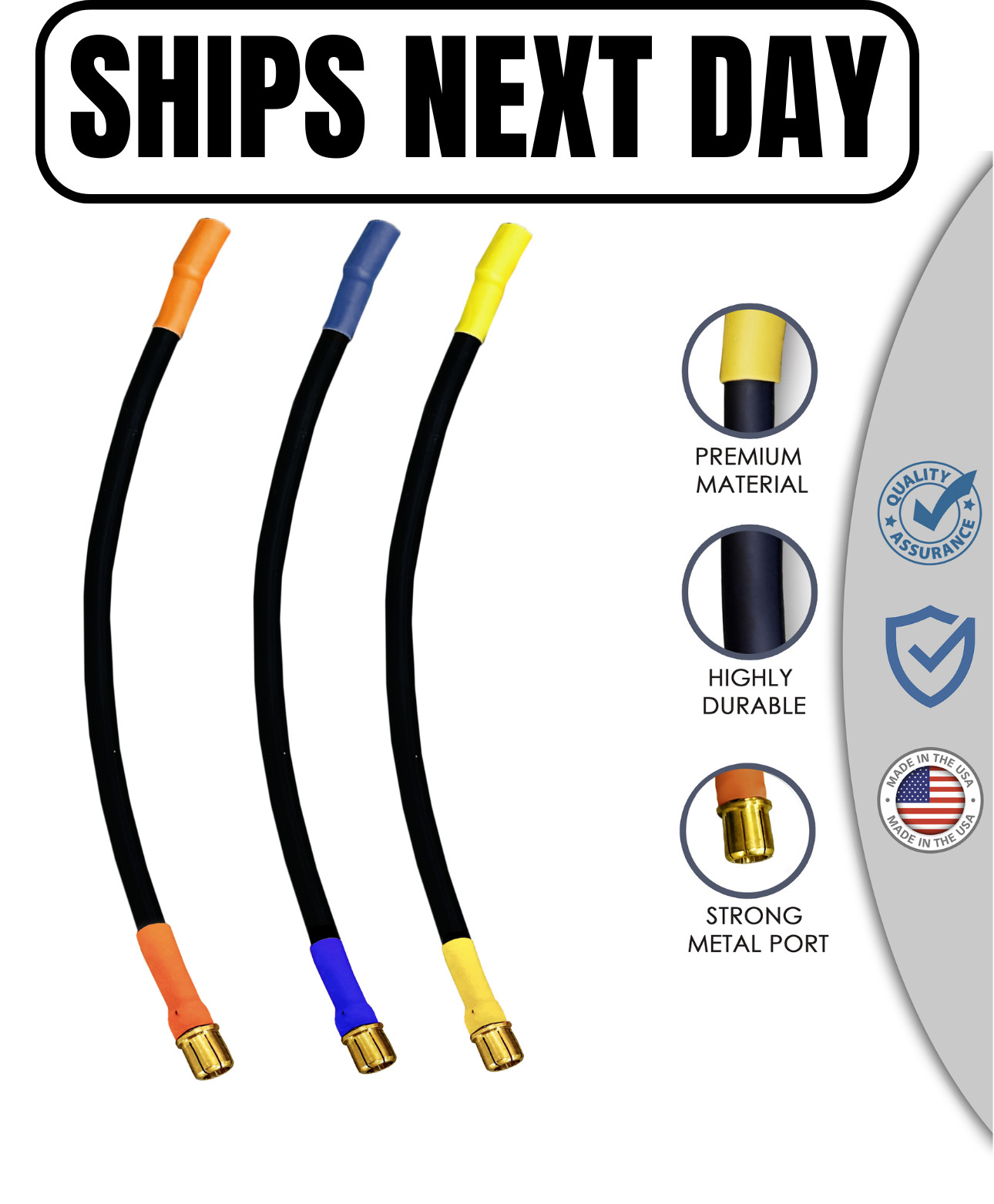 5.5MM Male To 5.5MM Female 3 Inch ESC Extension Adapter 10AWG 200C SILICONE Wire