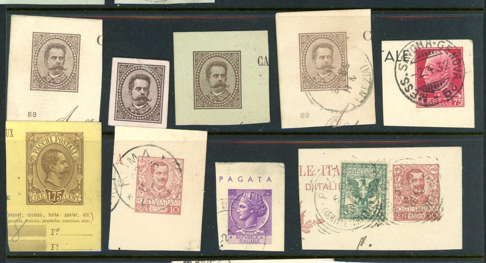 Italy Great Selection of 9 Used Cut Squares - See Scan                 (6-C186)