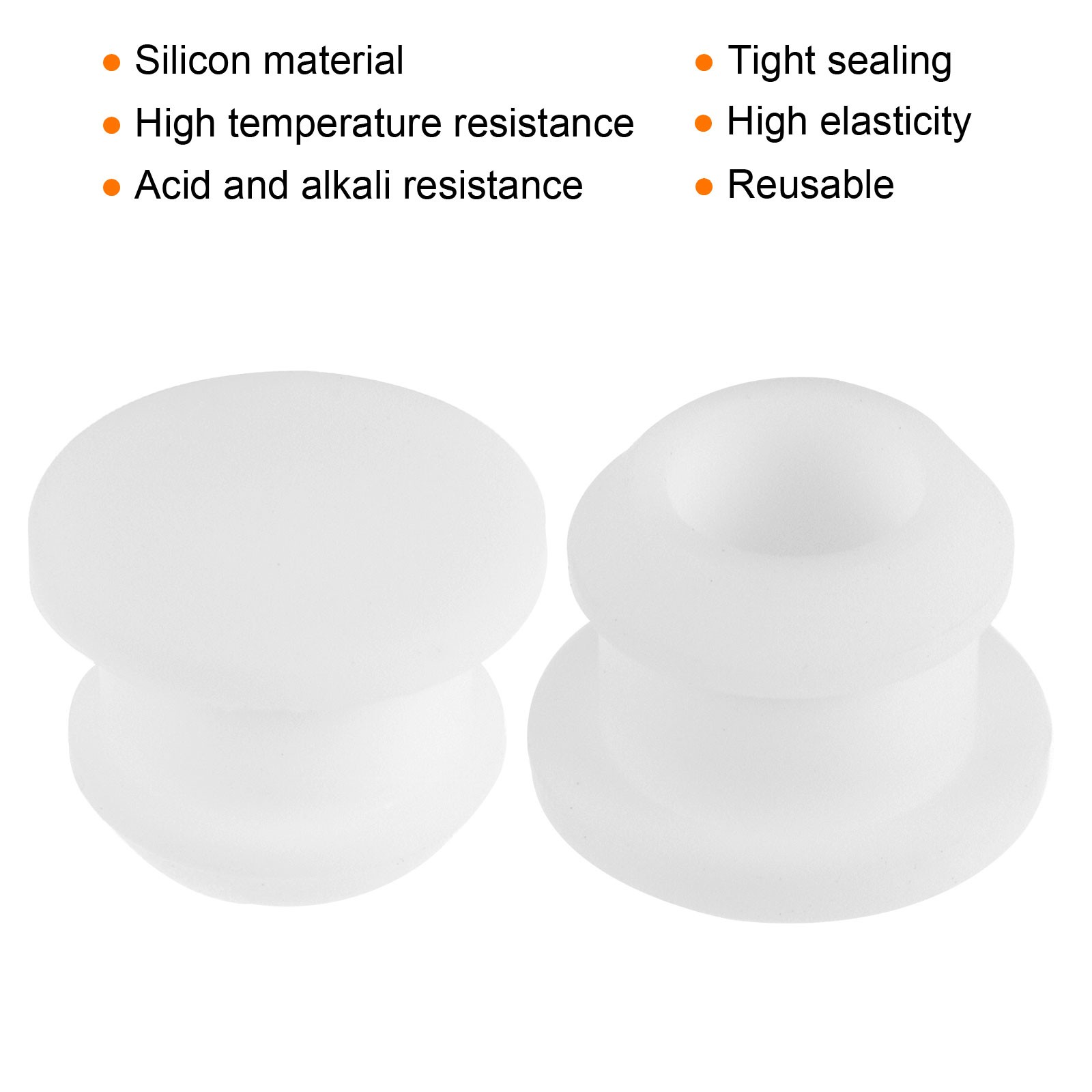 Silicone Hole Plugs Flush Type Panel Round Hole Plugs 9.5mm Diameter 30pcs