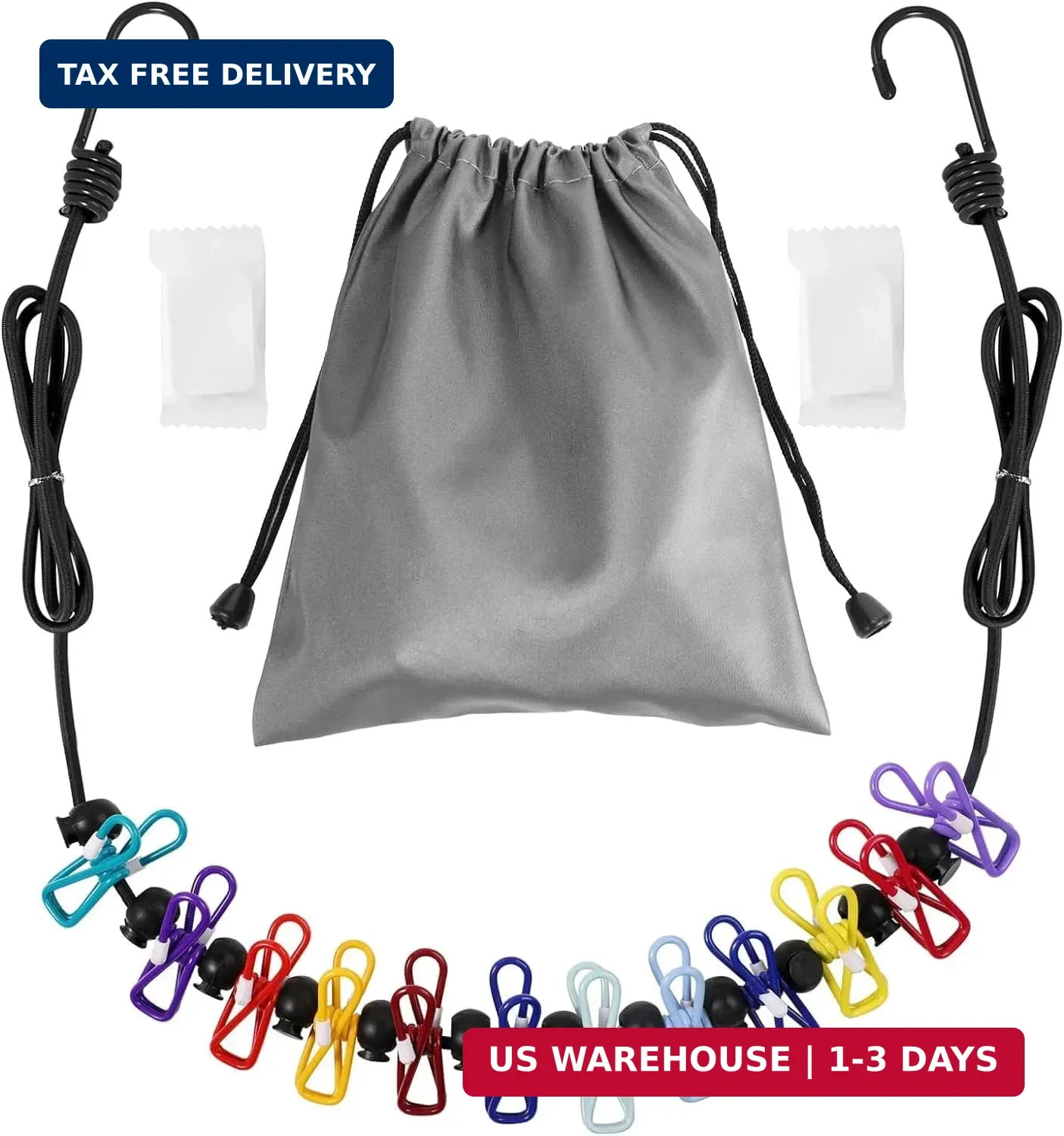 Retractable Travel Clothesline, Portable Clothesline (Including 2 Compressible T