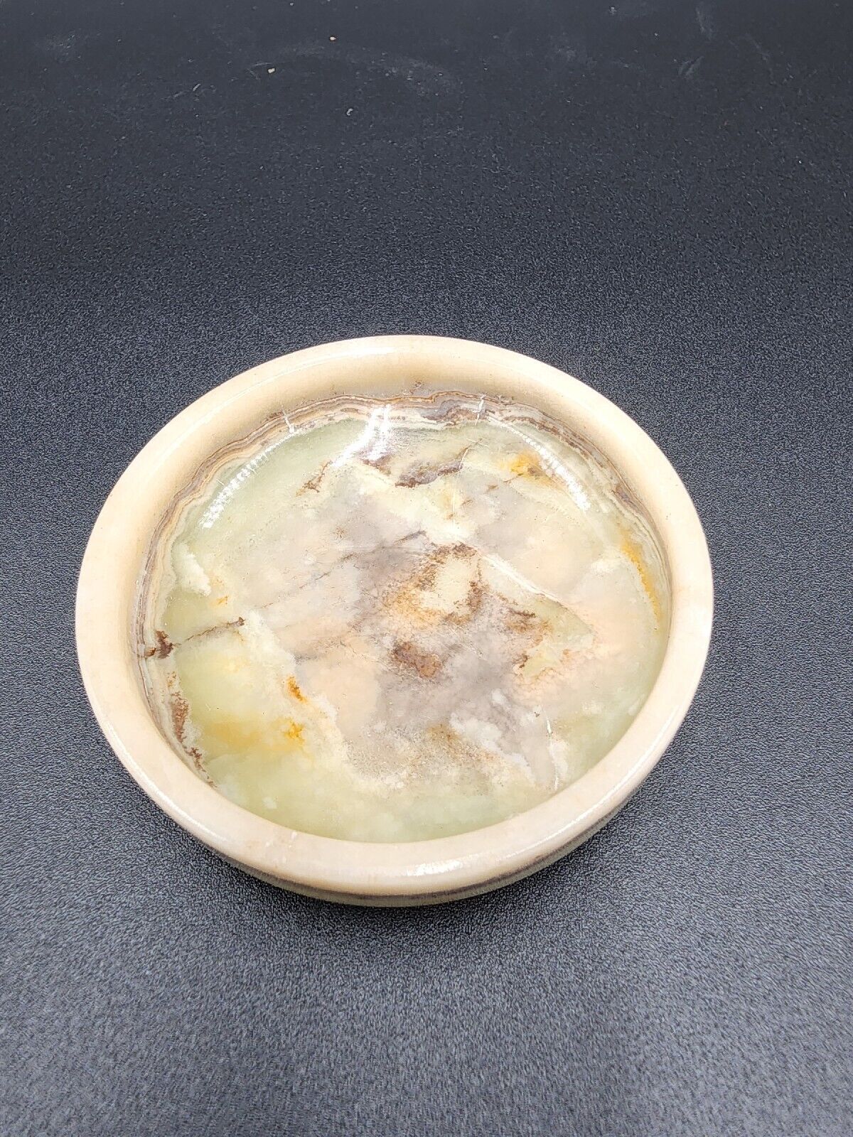 Carved Stone Trinket Ring dish 3”