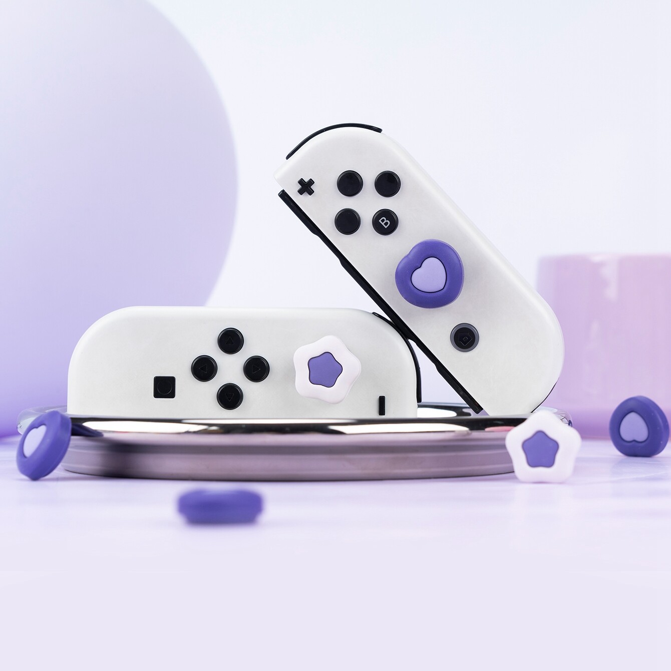 GeekShare Silicone Thumb Grip Caps for Nintendo Switch /OLED/Lite Wing Star Dark