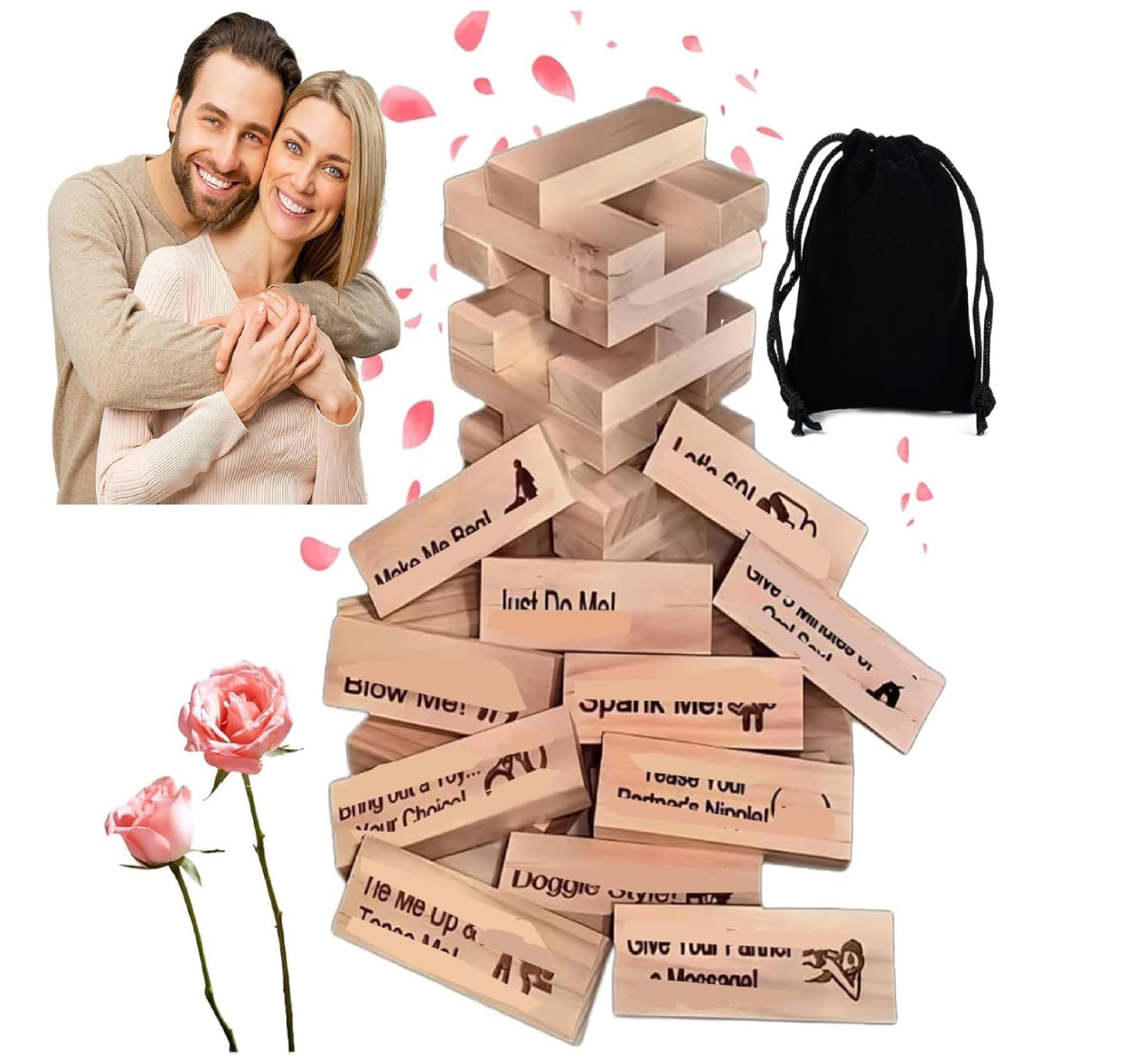 Lust Tower Naughty Block Game for Adult Couple Fun Stacking Party Date Xmas Gift