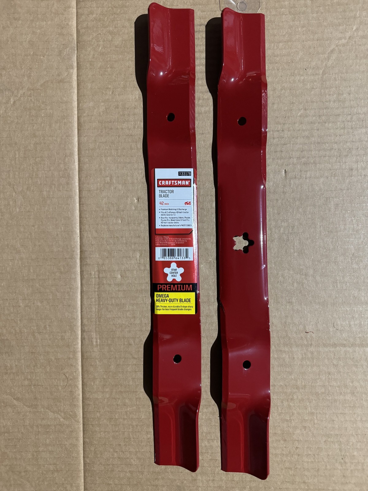 OEM HUSQVARNA CRAFTSMAN 42" LAWN MOWER DECK BLADES 134149 422719 138971 POULAN