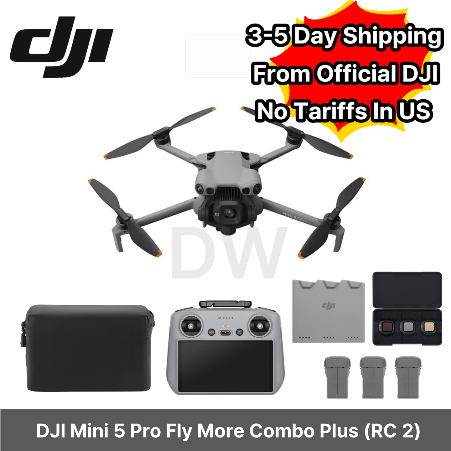 [NEW] [IN STOCK] DJI Mini 5 Pro Flymore Combo Plus (DJI RC 2)-No Tariffs In US