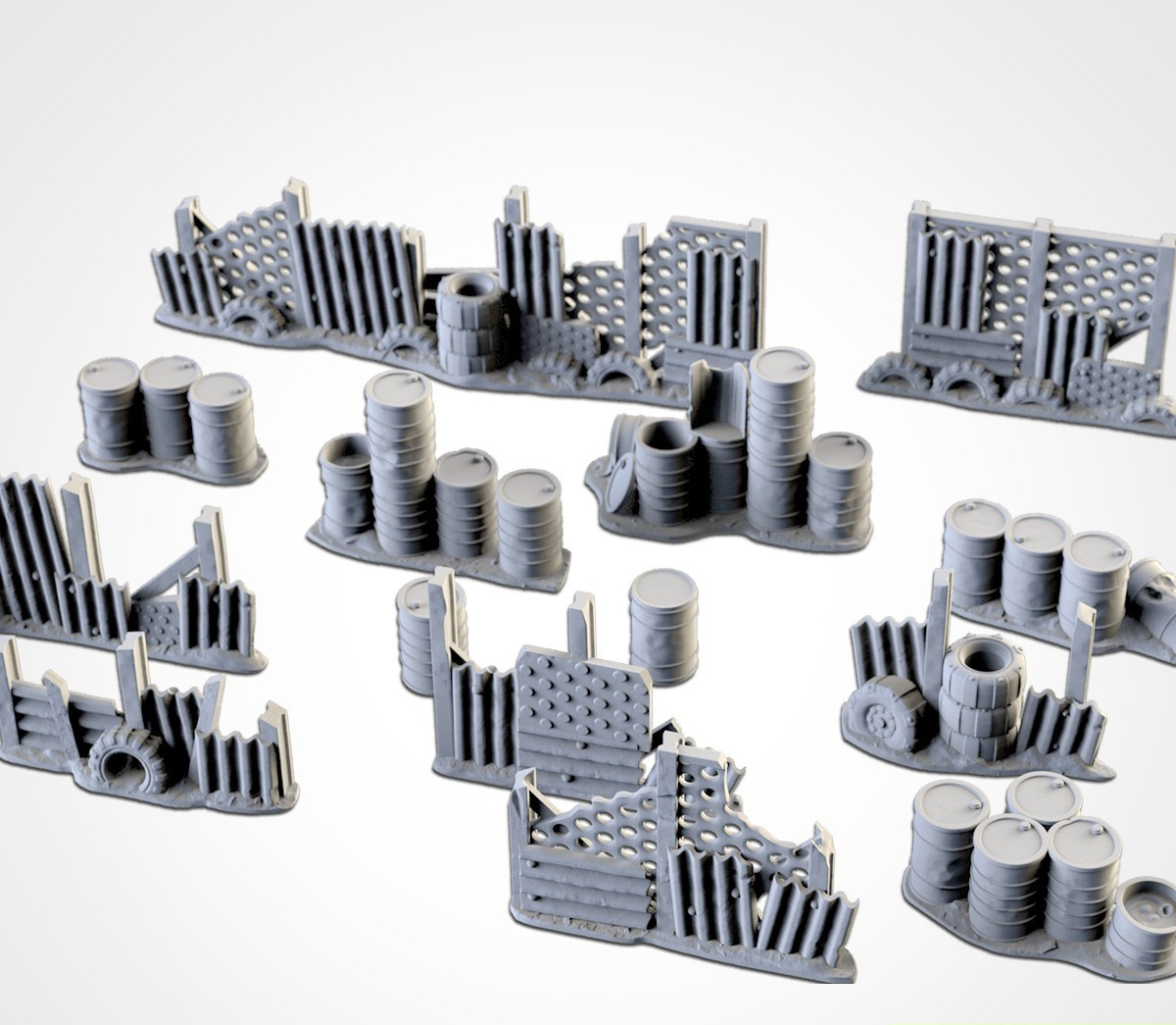 Post Apocalyptic Barricades | Wargame Scatter Terrain | FDM printed