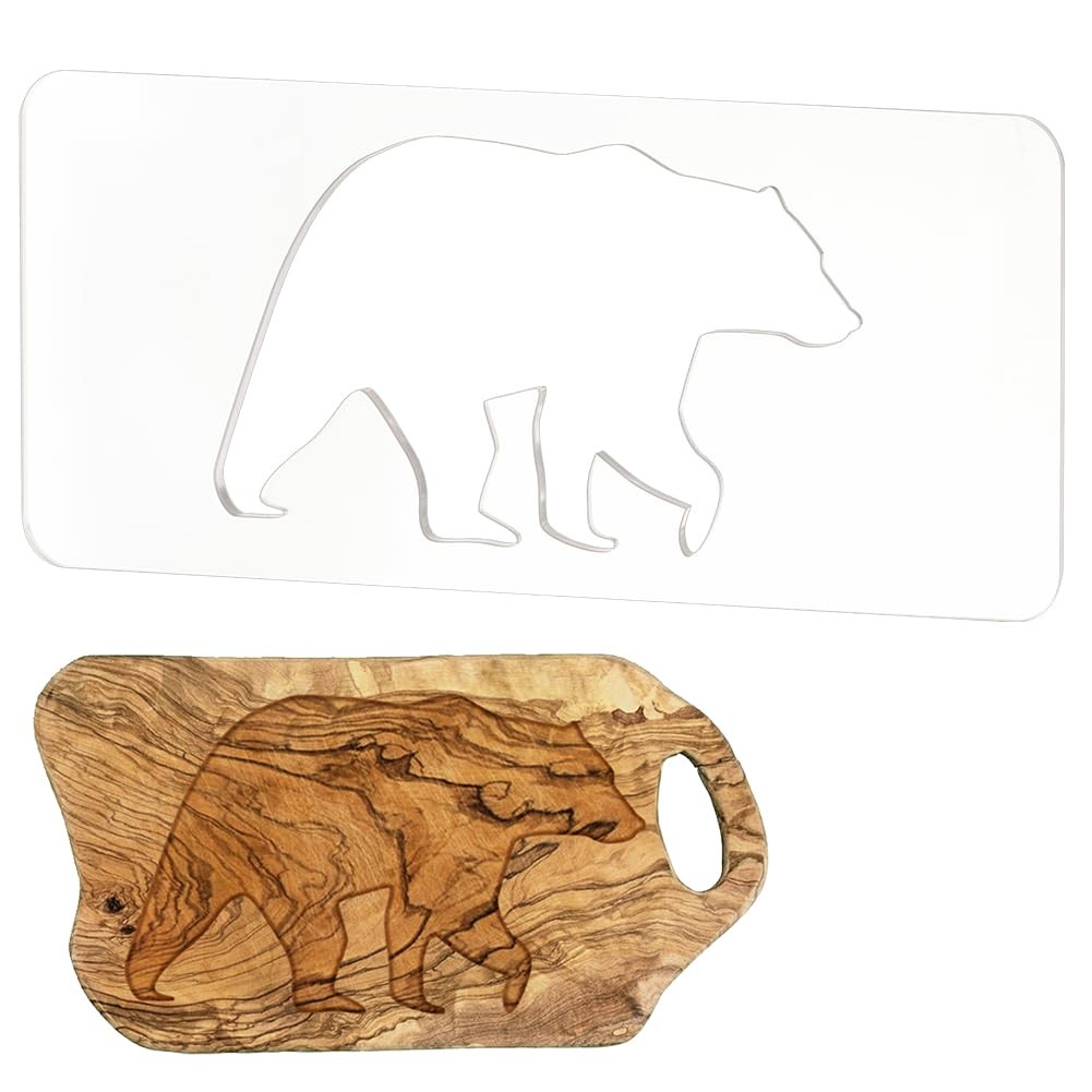 125 Inch Acrylic Bear Router Inlay Template Woodworking Craft Clear Stencil