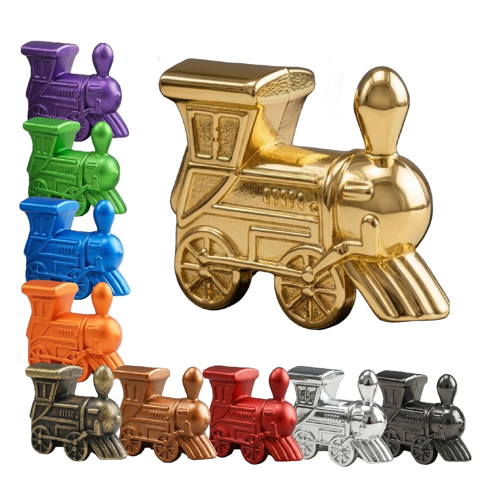 10 Metal Train Markers Pieces, Accessories for Classic Mexican Domino Game