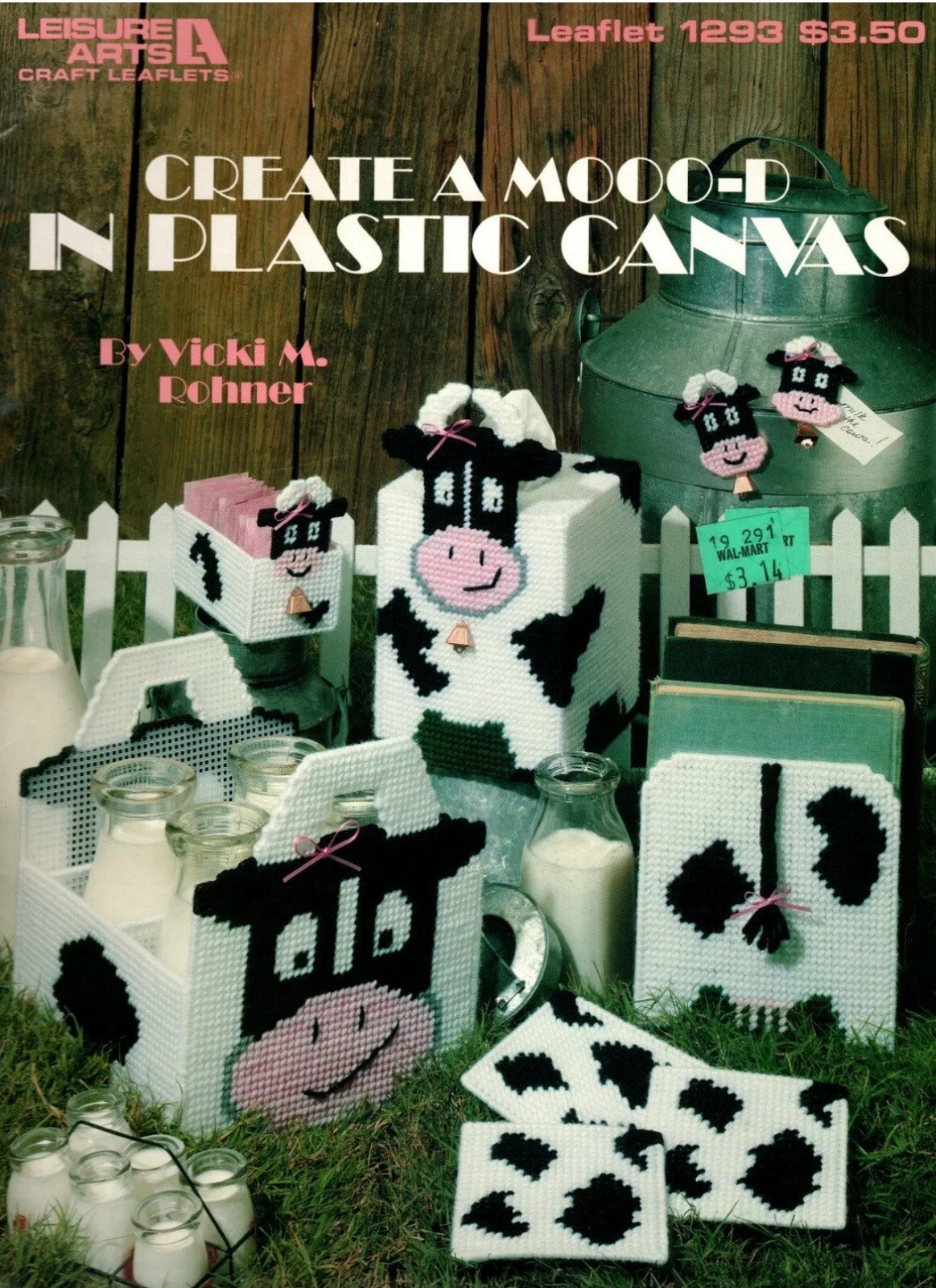 Leisure Arts 1293 CREATE A MOOO-D Cows Country Plastic Canvas Pattern Leaflet